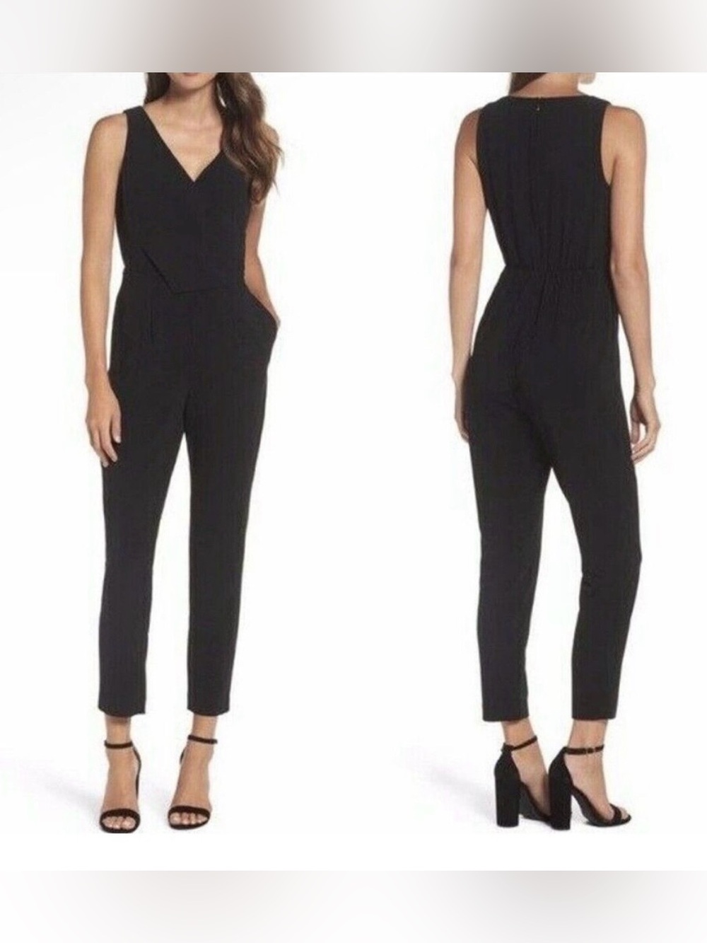 ALI & JAY Black Sleeveless Asymmetrical V-Neck Jumpsuit